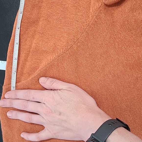 Banana Republic Men's orange v neck sweater size L office career preppy casual - Picture 9 of 11